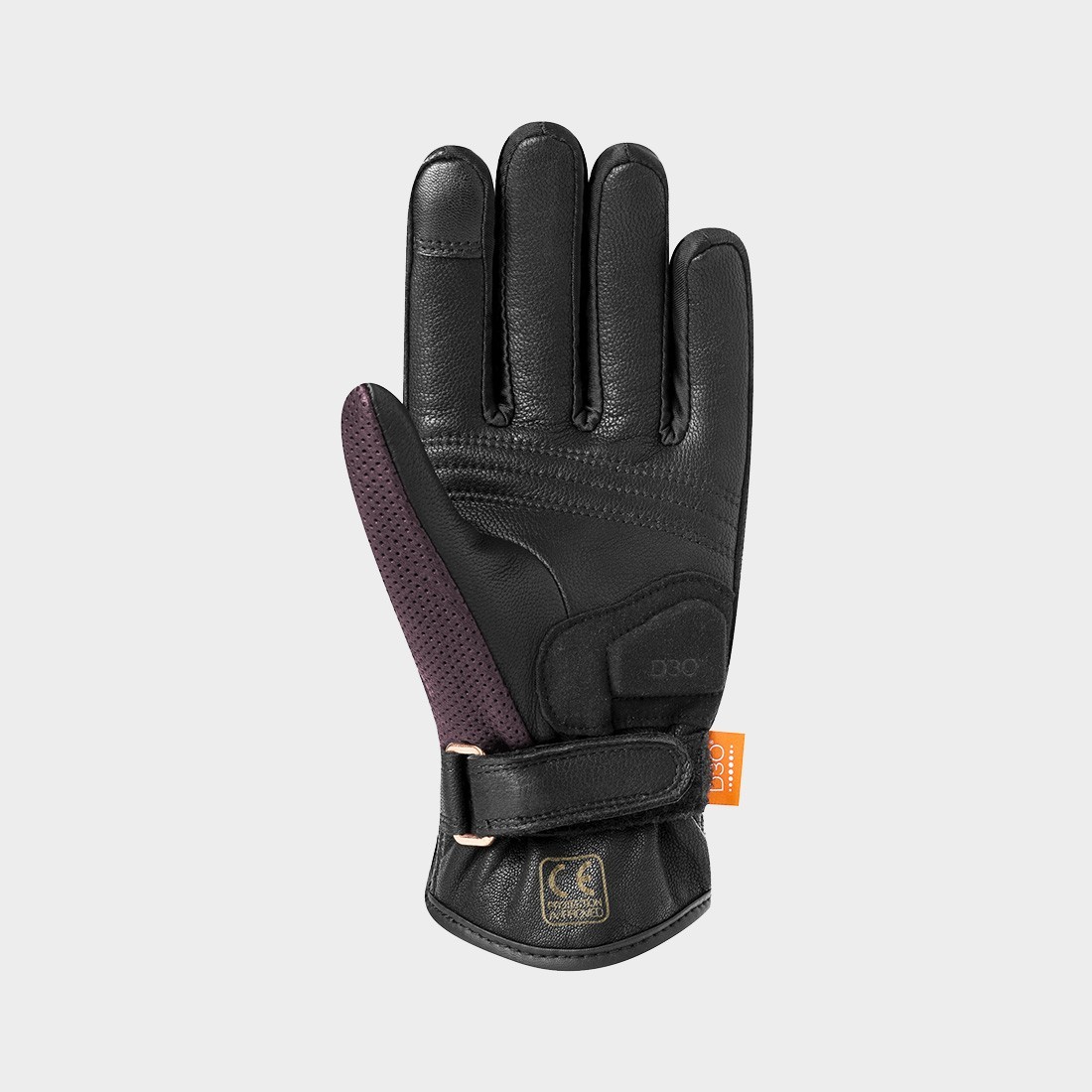 Perforated leather lycra gloves women ventilation