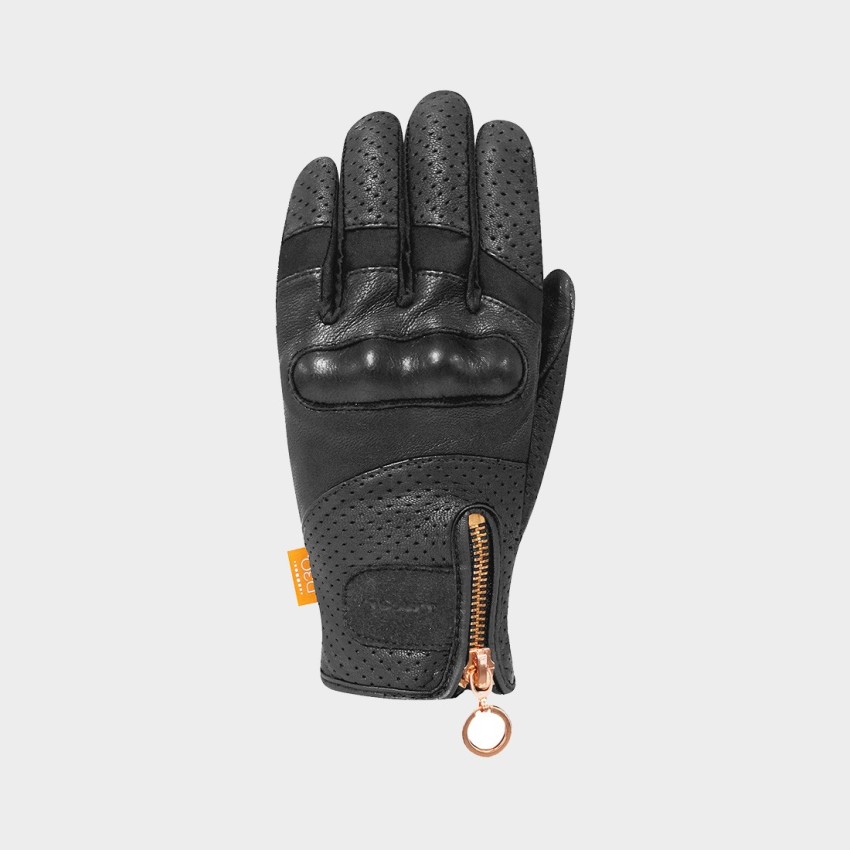 Zip gold-pink gants moto femme raffinement