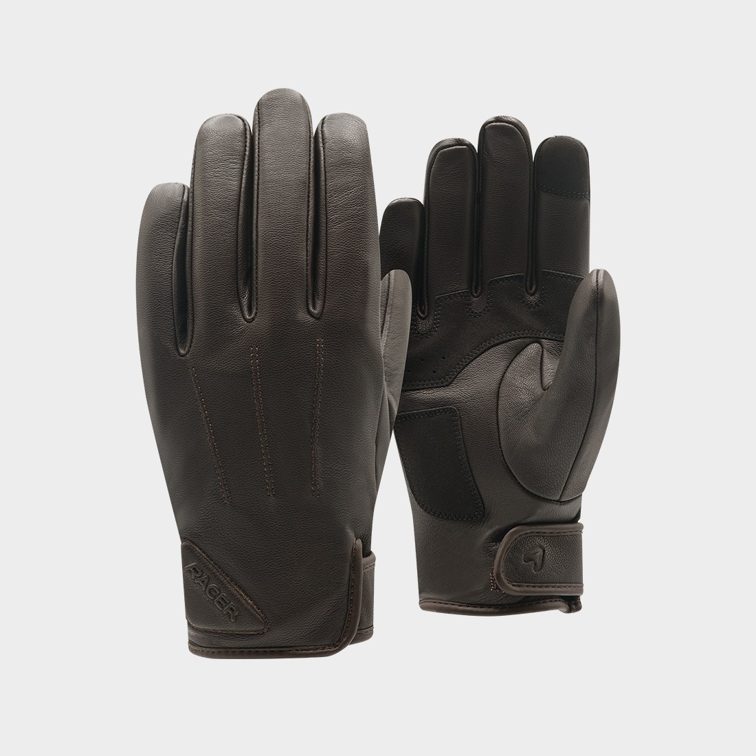 MAYFIELD EVO - Front and palm, brown leather summer motorbike gloves