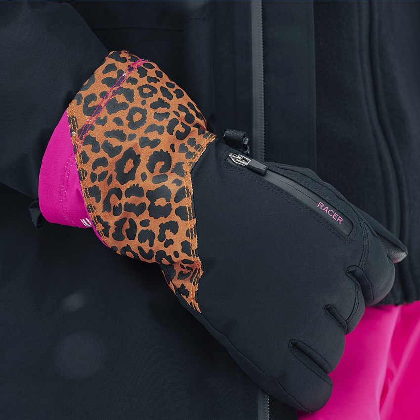 Gdinasty - Gants ski motif léopard chauds femme | RACER 1927