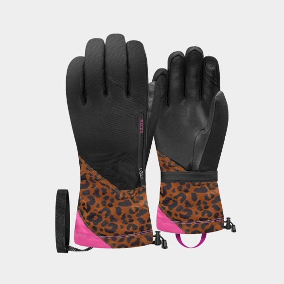 Gdinasty - Gants ski motif léopard chauds femme | RACER 1927